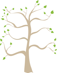 Simple Minimalist Tree with Green Leaves Free PNG