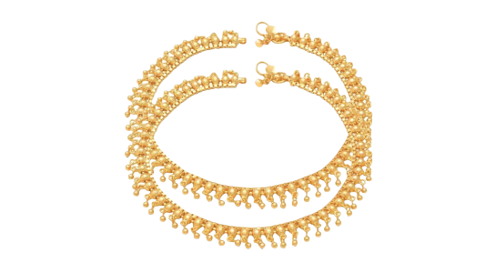Traditional Gold Anklets Pair Free Transparent Background