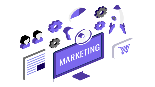 Isometric Digital Marketing Concept Illustration Free Clipart