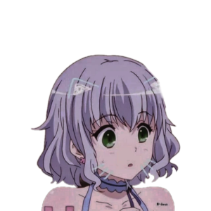 Cute Anime Girl with Purple Hair and Cat Ears Free PNG