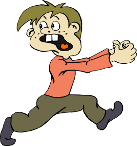 Funny Cartoon Scared Boy Running Away Free Clipart