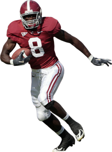 College Football Player Running with Ball Free Clipart