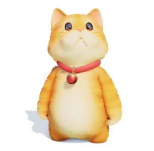 Orange Stuffed Cat Plush Toy with Bell Free Clipart