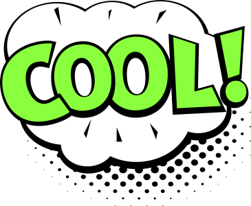 Green COOL! Comic Style Speech Bubble Free PNG