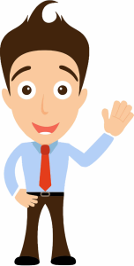 Friendly Cartoon Businessman Waving PNG Image