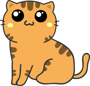 Kawaii Cute Orange Tabby Cat Clipart