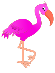 Artistic Pink Flamingo Bird PNG Image