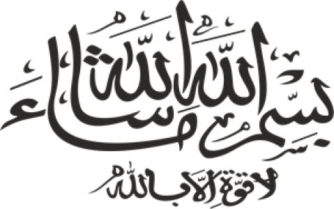 Islamic Bismillah Calligraphy Text PNG