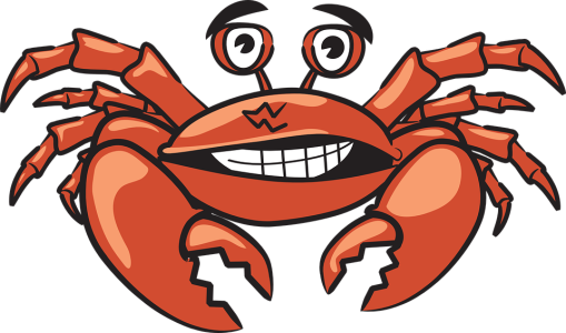 Red Crab Cartoon Clipart PNG