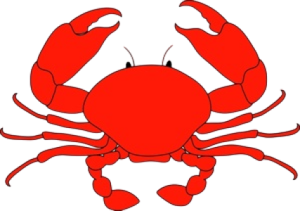 Red Crab Cartoon Clipart PNG