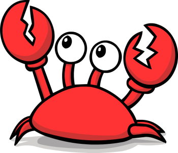 Red Crab Cartoon Clipart PNG